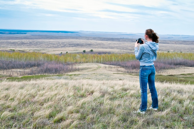 Paysage de fille photographiée