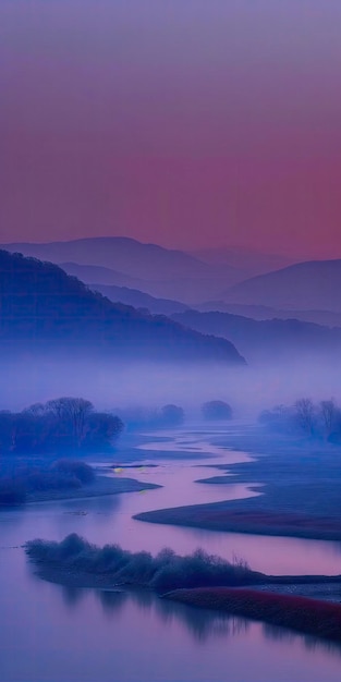 Paysage fluvial mystique avec une ambiance enchanteresse