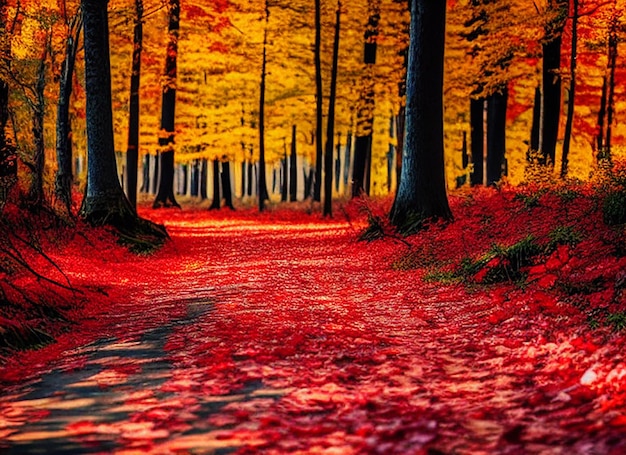 Paysage forestier d&#39;automne