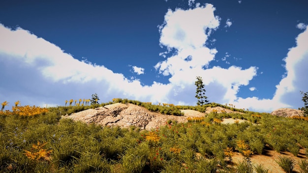 Paysage forestier naturel et rendu 3D de la technologie métaverse