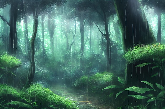 Paysage de forêt tropicale