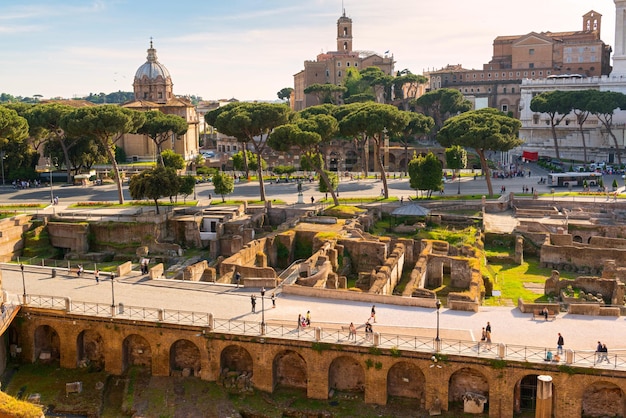 Paysage des forums romains antiques à Rome Italie