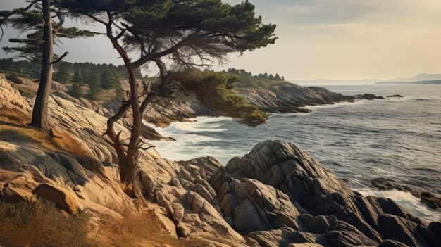 Paysage français éthérique style National Geographic Photographie artistique de la côte rocheuse