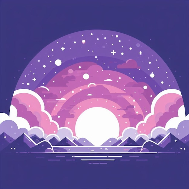 le paysage de la galaxie vectorielle violette