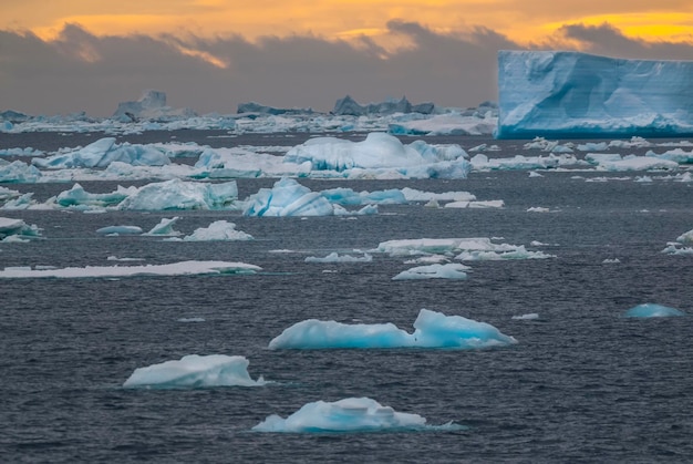 Paysage gelé sauvage Antarctique Péninsule Antarctique