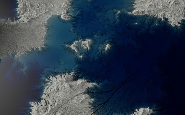 Paysage graphique, représentation décontractée d'îles dans l'océan