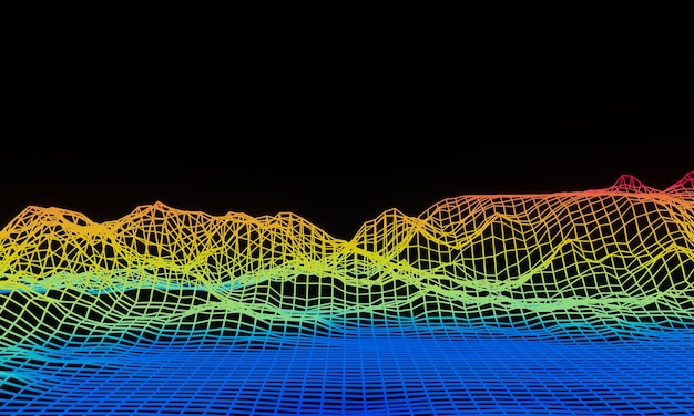 Paysage de grille scientifique 3D