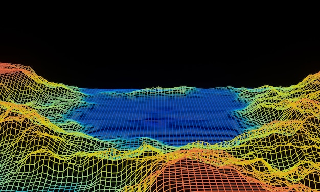 Paysage de grille scientifique 3D