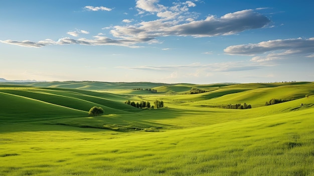 Paysage d'herbe de scène de champ bucolique