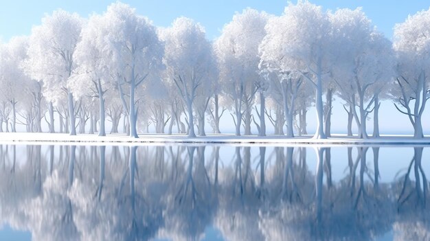 Photo paysage d'hiver et arbres