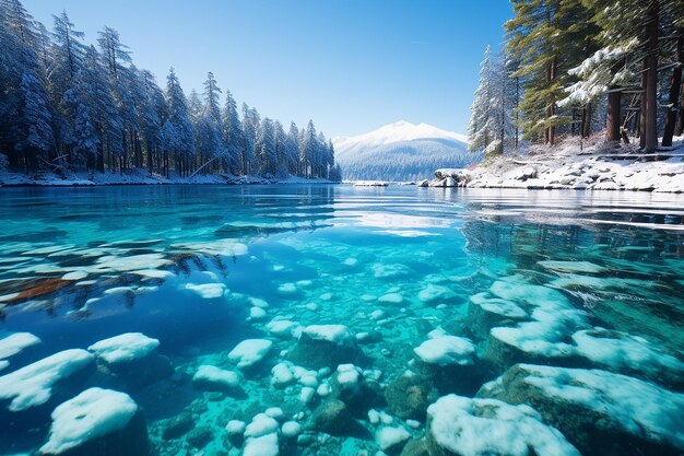 Paysage d'hiver une belle nature en arrière-plan