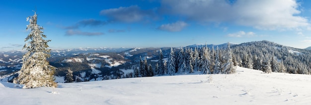 Paysage d'hiver fantastique Carpates Ukraine Europe Monde de la beauté