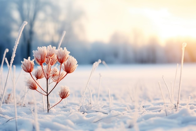 Paysage hiver fond AI généré