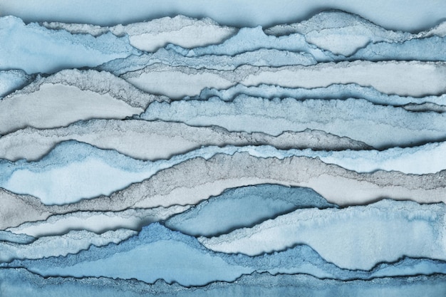 Paysage d'hiver Fond de texture abstraite Couches de papier peint à l'aquarelle Bords déchirés