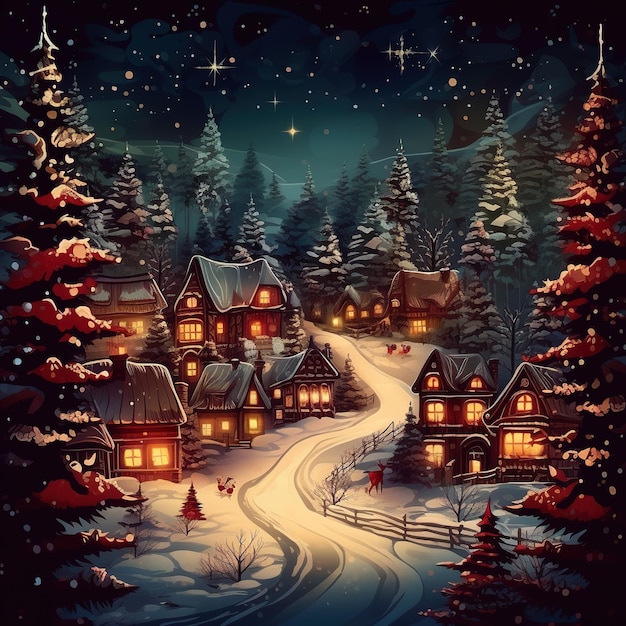 Paysage d&#39;hiver de Noël