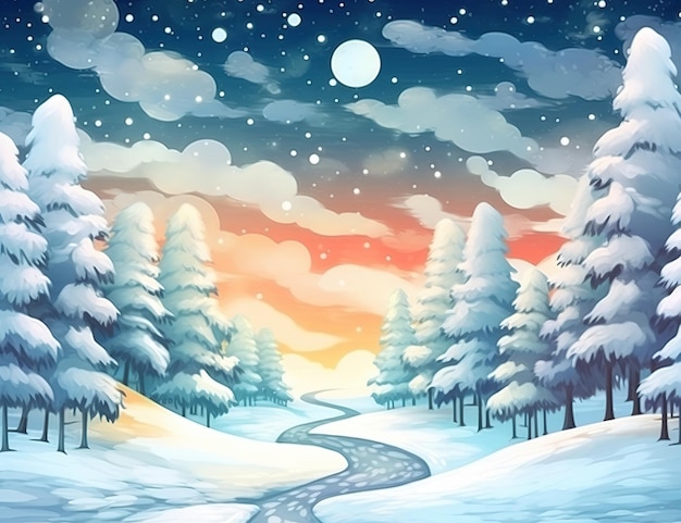 Paysage d&#39;hiver de Noël