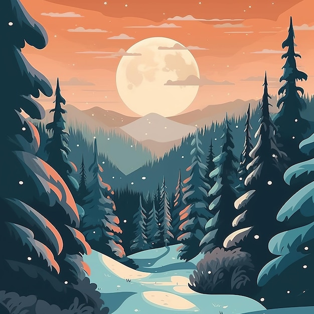 Paysage d&#39;hiver de Noël