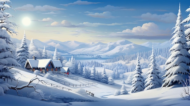 Paysage d&#39;hiver de Noël