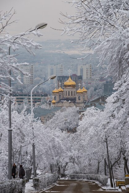 Paysage d'hiver de Piatigorsk, Caucase du Nord, Russie