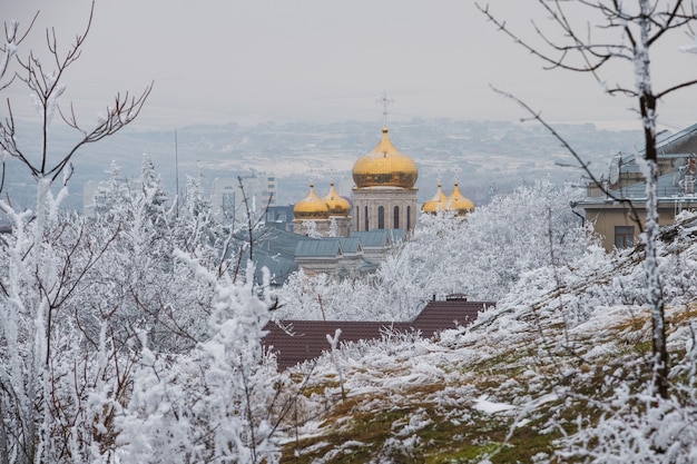 Paysage d'hiver de Piatigorsk, Caucase du Nord, Russie