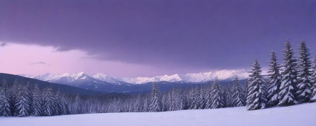 paysage hivernal enneigé ciel nuageux paysage couvert de neige