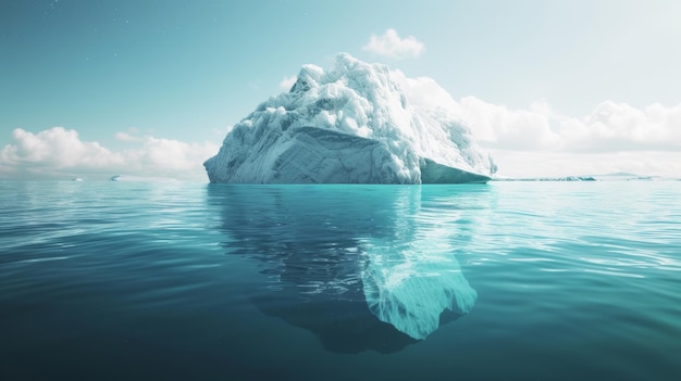 paysage avec iceberg dans le concept de réchauffement climatique de l'eau