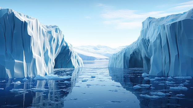 Le paysage des icebergs blocs de l'océan