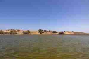 Photo paysage de l'île espagnole des canaries de gran canaria avec le lagon de la charca de maspalomas