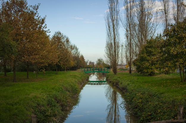 Paysage intact et naturel d'un parc dans le nord de l'Italie.