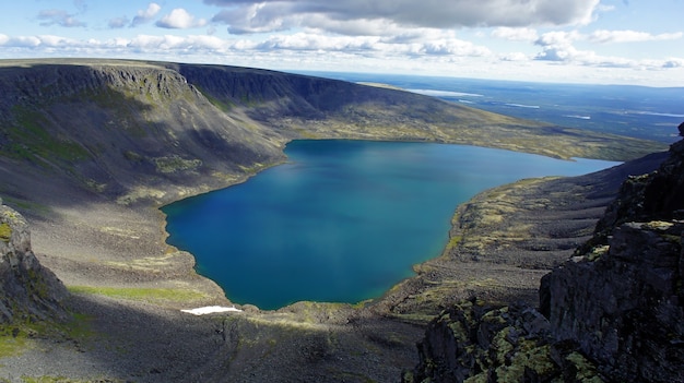 Paysage d'un lac de montagne