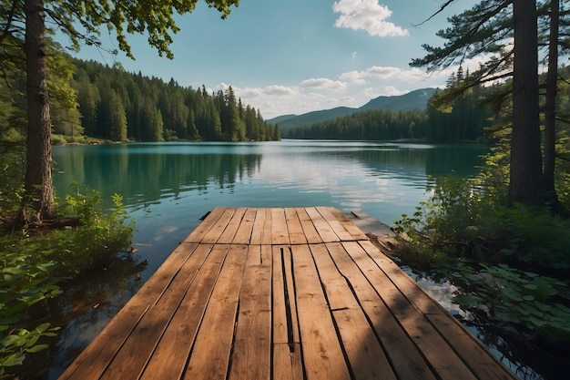 Photo un paysage d'un lac tranquille