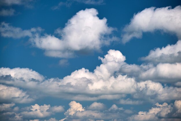 Paysage Lumineux De Cumulus Gonflés Blancs Sur Un Ciel Bleu Clair.