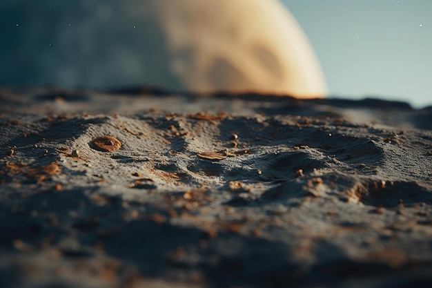 Photo le paysage lunaire d'un autre monde