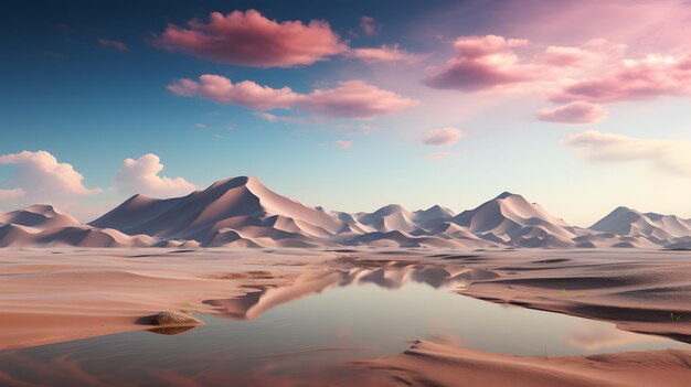 paysage magique de dunes de sable doré avec un beau ciel dans le désert du Sahara