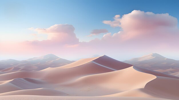 paysage magique de dunes de sable doré avec un beau ciel dans le désert du Sahara