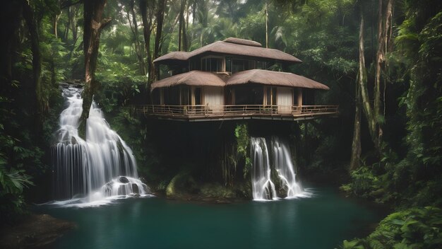 Le paysage de la maison de la jungle est très cool.