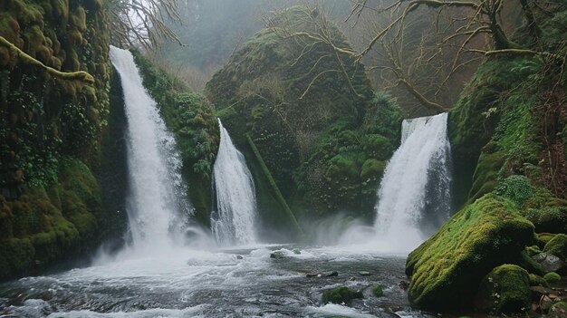 Le paysage majestueux des chutes d'eau