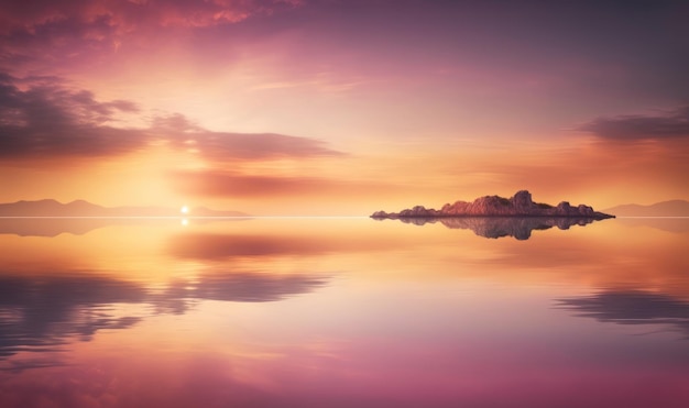 Paysage marin coloré du matin avec fond naturel doux