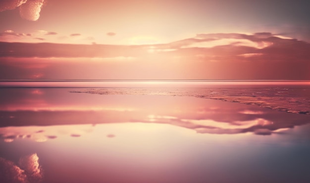 Paysage marin magique du matin avec ciel coloré et fond naturel doux