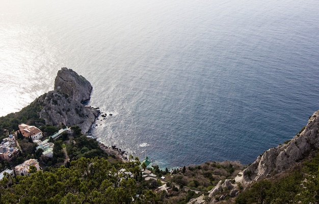 Paysage marin de la mer Noire en Crimée, vue du dessus