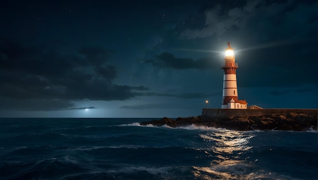 un paysage marin photoréaliste spectaculaire avec un phare 1 e856b2be80e842abaf65c87043508ea7jpg