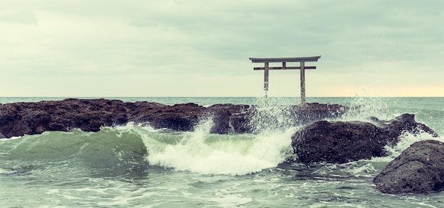 Paysage marin et torii