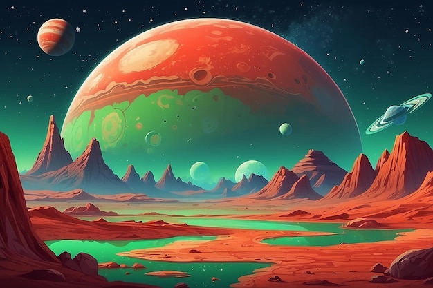 Le paysage de Mars est un planète extraterrestre.