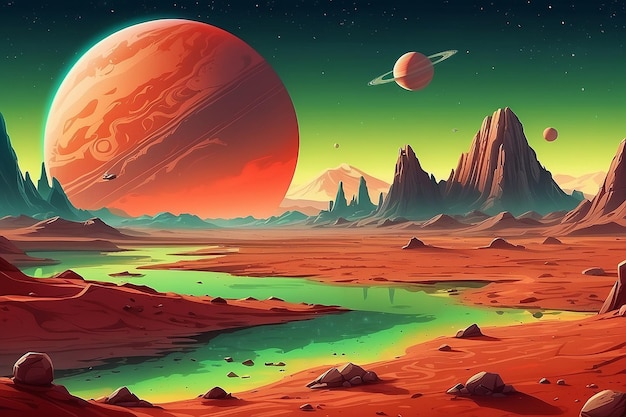 Le paysage de Mars est un planète extraterrestre.