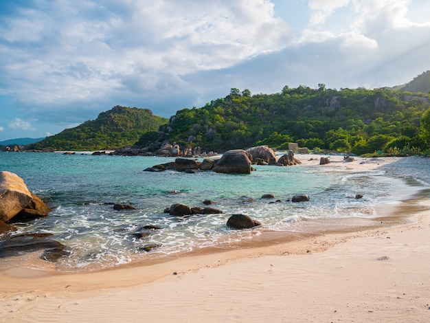 Paysage de la mer claire et des rochers