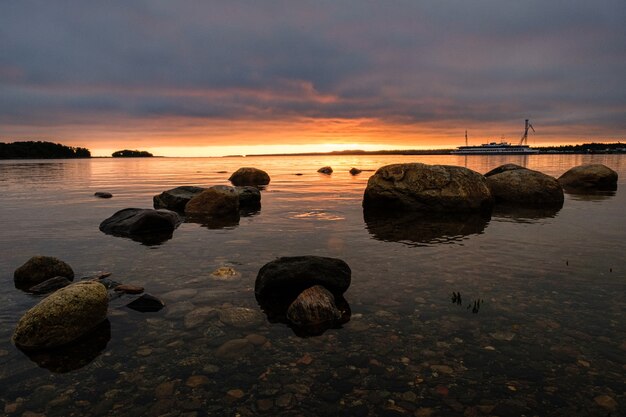 Paysage de mer du nord sur les îles Solovetsky