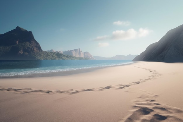 Un paysage minimaliste avec une plage ou un littoral pittoresque