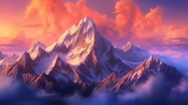 Photo paysage de montagne alpin ai générative