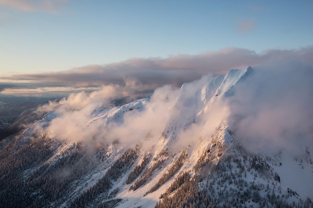 Paysage De Montagne Canadien Aérien Fond Nature