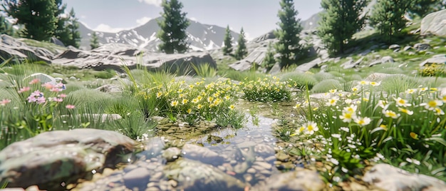 Un paysage de montagne à couper le souffle avec une verdure luxuriante offrant l'aventure et des vues panoramiques pour les amateurs de nature et les randonneurs